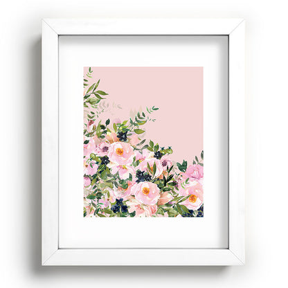 Boho, Vintage, Floral Watercolor, Pink Roses Framed Art Print Gallery Image 104