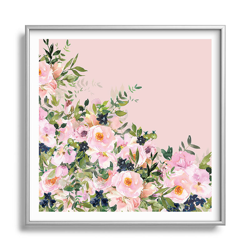 Boho, Vintage, Floral Watercolor, Pink Roses Framed Art Print Gallery Image 140