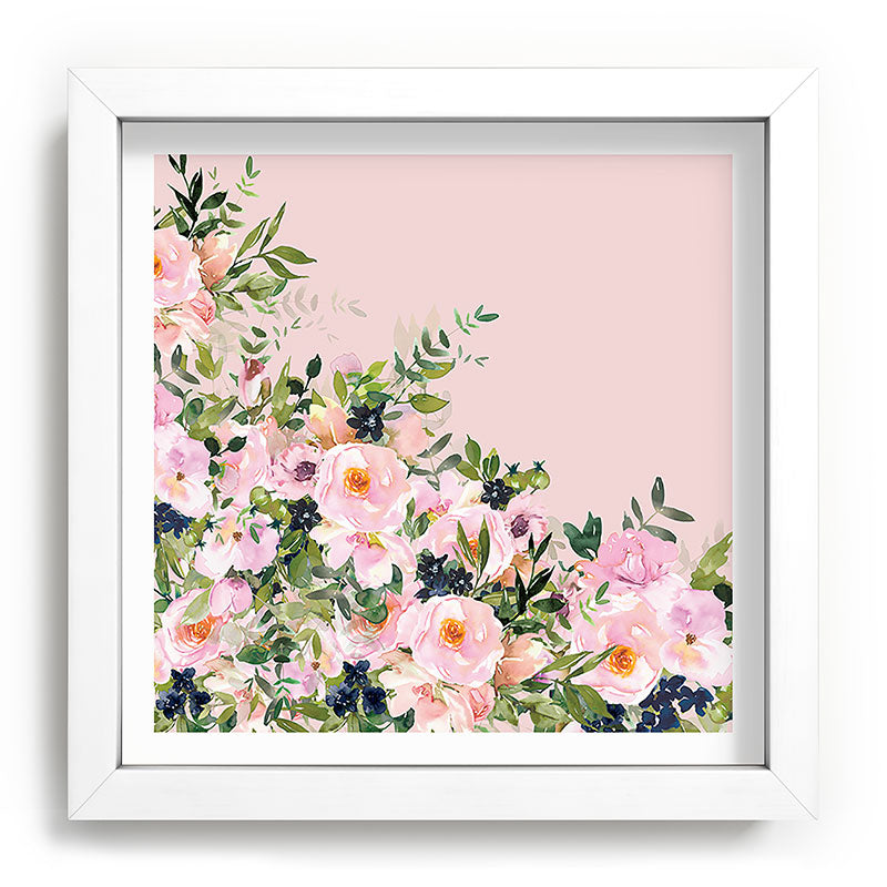 Boho, Vintage, Floral Watercolor, Pink Roses Framed Art Print Gallery Image 114