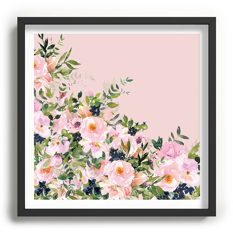 Boho, Vintage, Floral Watercolor, Pink Roses Framed Art Print Gallery Image 93