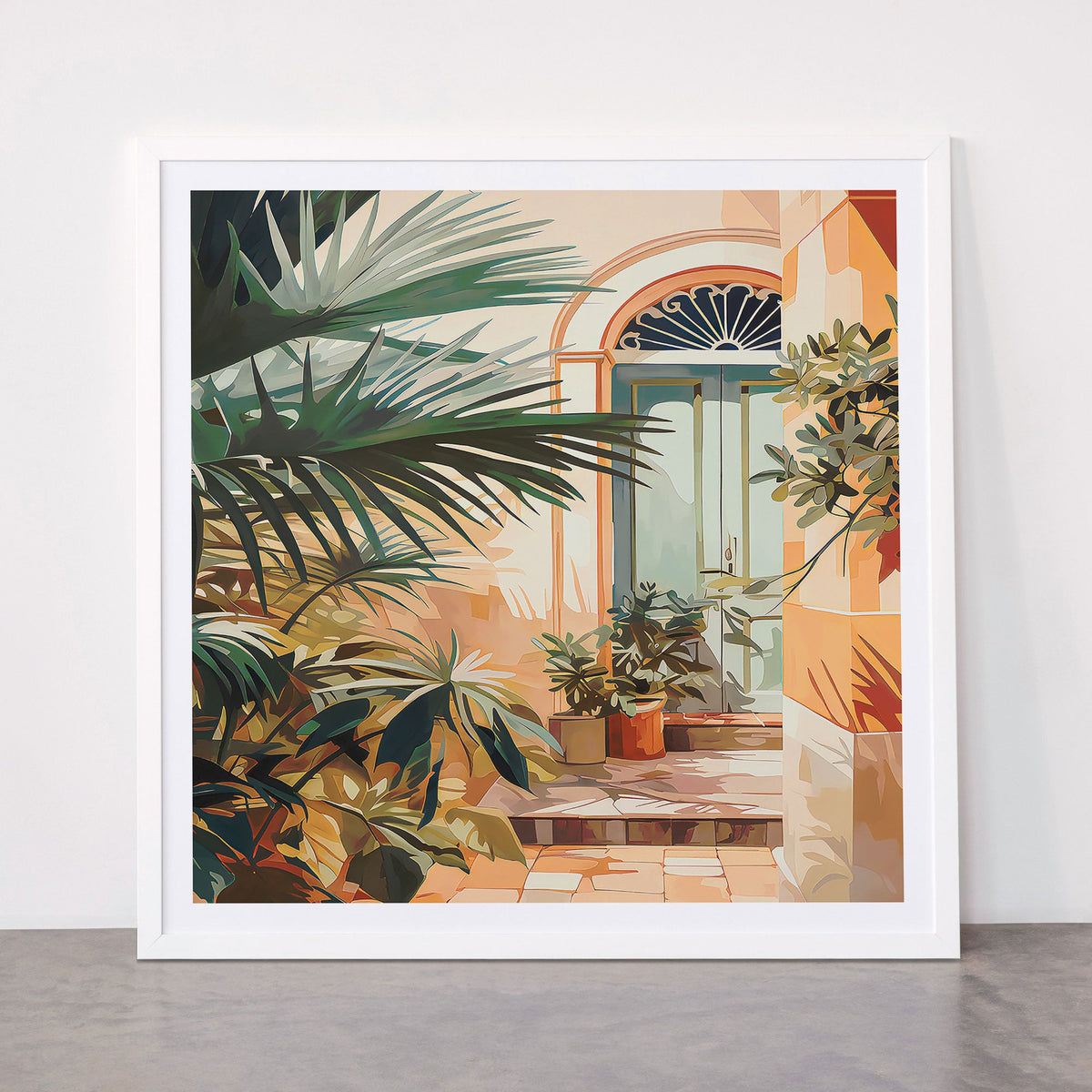 Villa Courtyard Mediterranean Art Framed Art Print Gallery Image 87