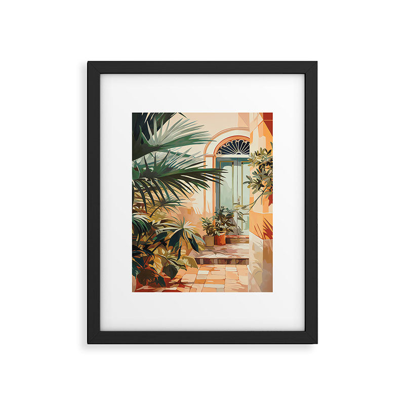Villa Courtyard Mediterranean Art Framed Art Print Gallery Image 5