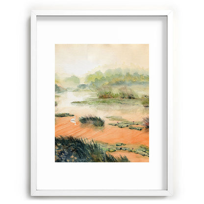 Egret On The Marsh Framed Art Print Gallery Image 108