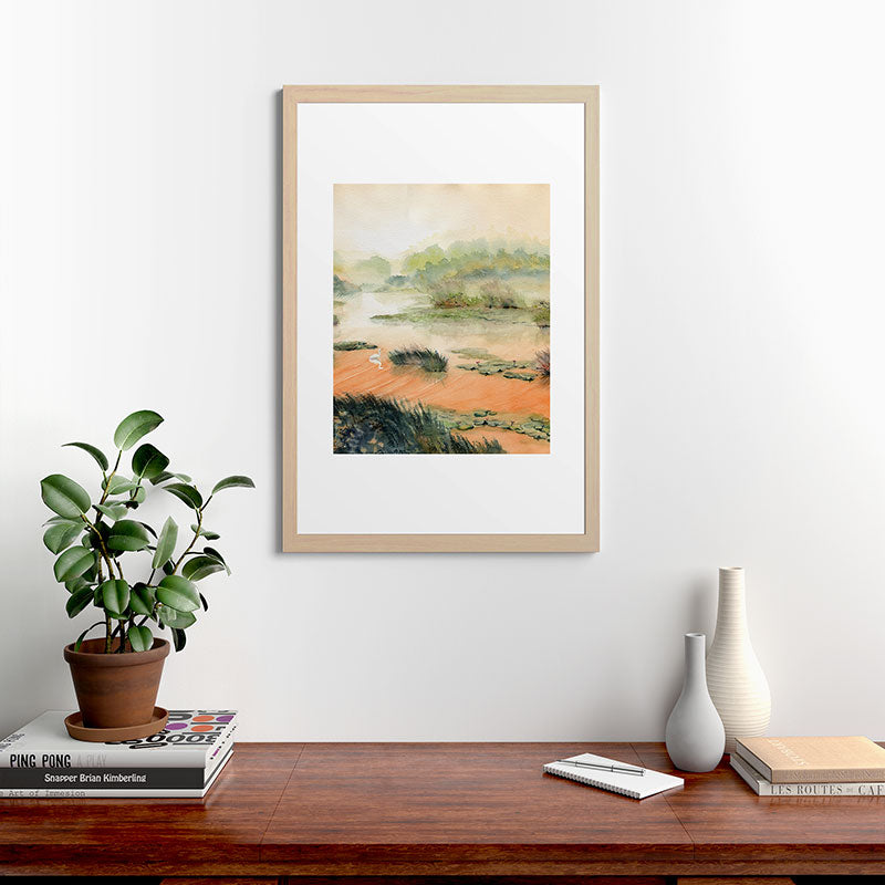 Egret On The Marsh Framed Art Print Gallery Image 65