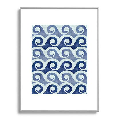 Indigo Geometric Beach Waves Framed Art Print Gallery Image 134