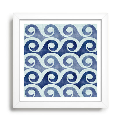 Indigo Geometric Beach Waves Framed Art Print Gallery Image 35