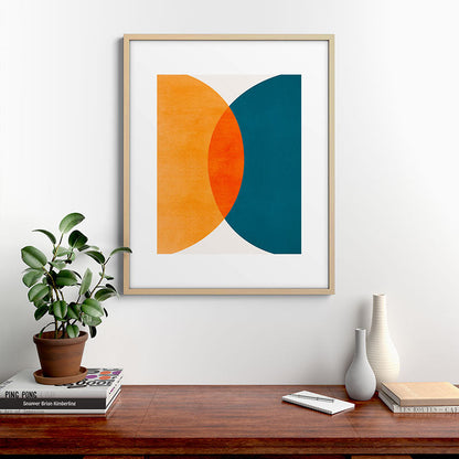 Mid Century Eclipse / Abstract Geometric Framed Art Print Gallery Image 29