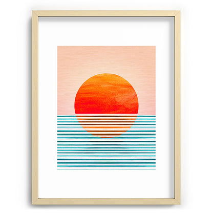 Minimalist Sunset III / Abstract Landscape Framed Art Print Gallery Image 99