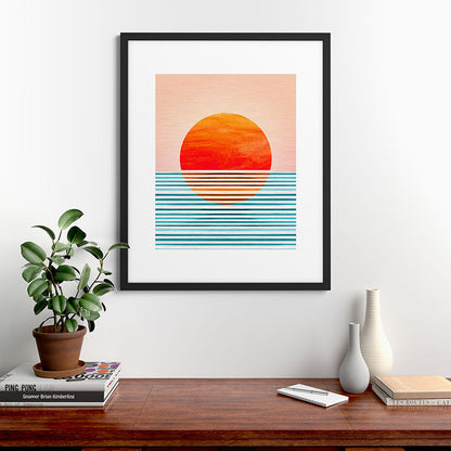 Minimalist Sunset III / Abstract Landscape Framed Art Print Gallery Image 48