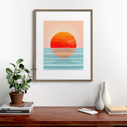 Minimalist Sunset III / Abstract Landscape Framed Art Print Gallery Image 19
