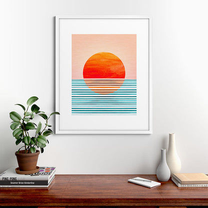 Minimalist Sunset III / Abstract Landscape Framed Art Print Gallery Image 76