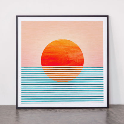 Minimalist Sunset III / Abstract Landscape Framed Art Print Gallery Image 11