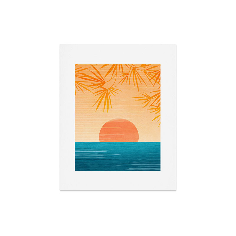 Orange Tropical Sunset Landscape 2 Art Print Gallery Image 6