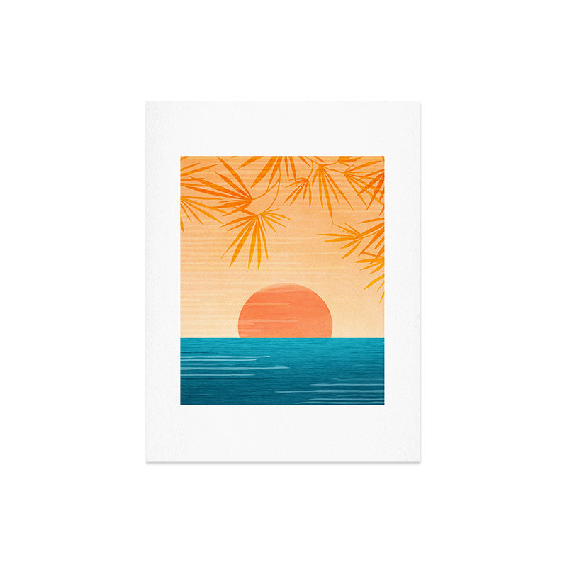 Orange Tropical Sunset Landscape 2 Art Print Gallery Image 8