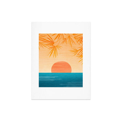 Orange Tropical Sunset Landscape 2 Art Print Gallery Image 8