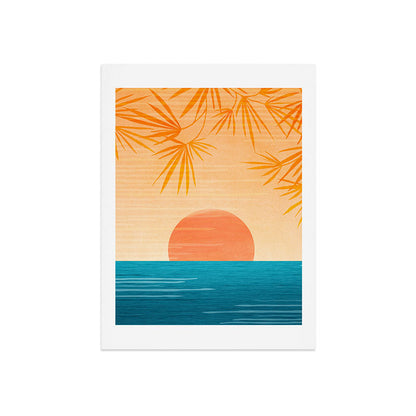 Orange Tropical Sunset Landscape 2 Art Print Gallery Image 9