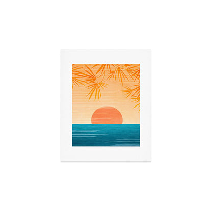 Orange Tropical Sunset Landscape 2 Art Print Gallery Image 1