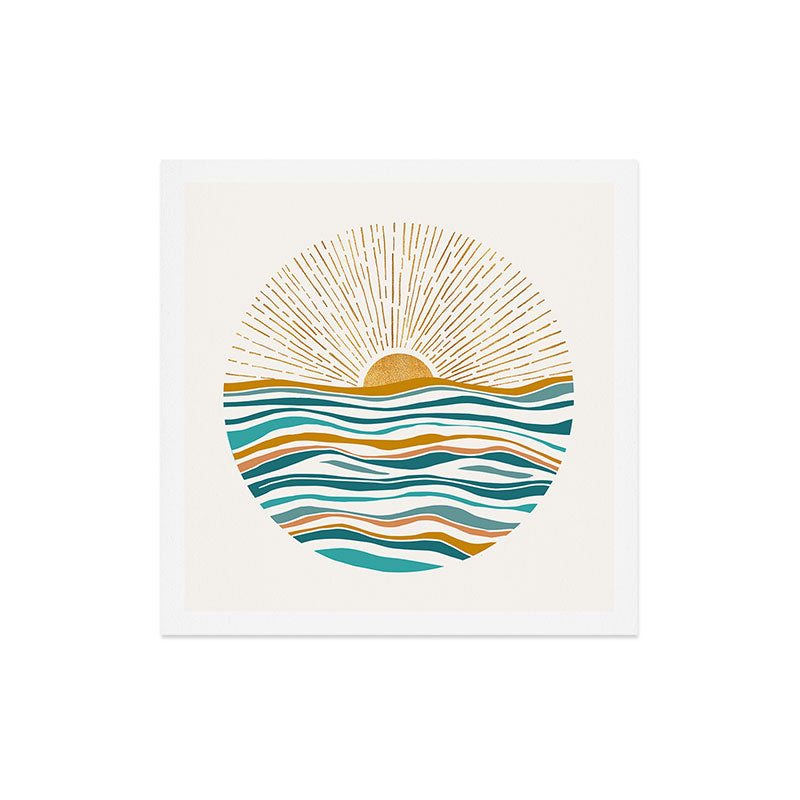 The Sun and The Sea - Gold and Teal Art Print Gallery Image 5