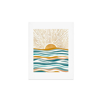 The Sun and The Sea - Gold and Teal Art Print Gallery Image 4