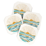 The Sun and The Sea - Gold and Teal Coaster Gallery Image 1