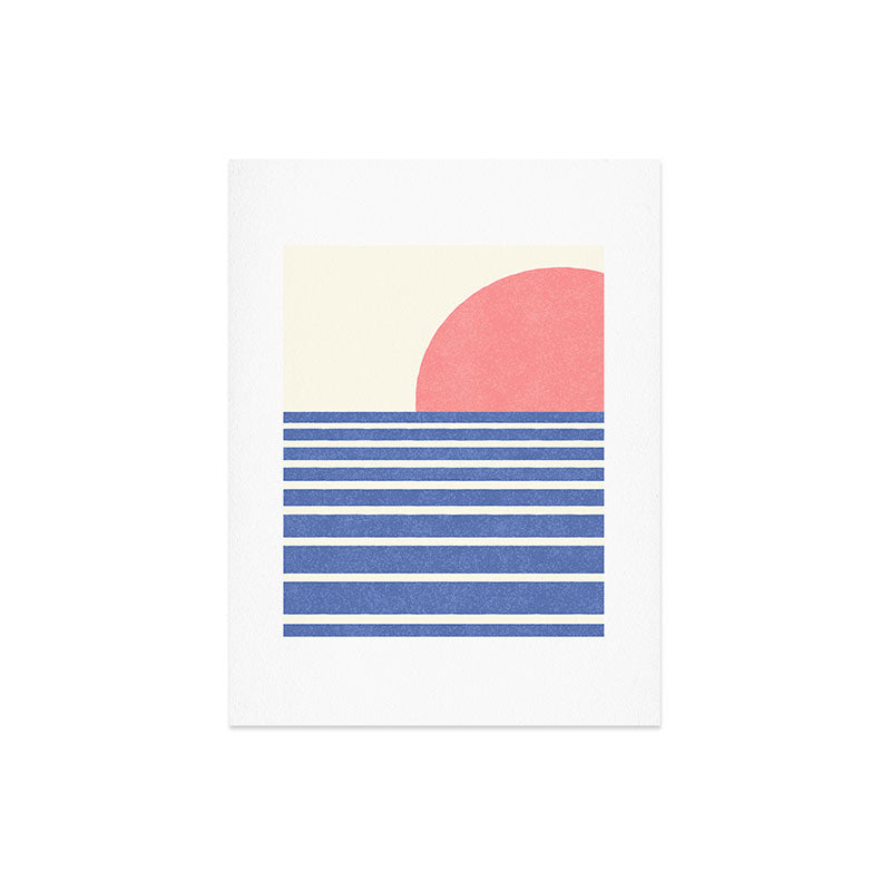 Beach Horizon Lines pink blue Art Print Gallery Image 4