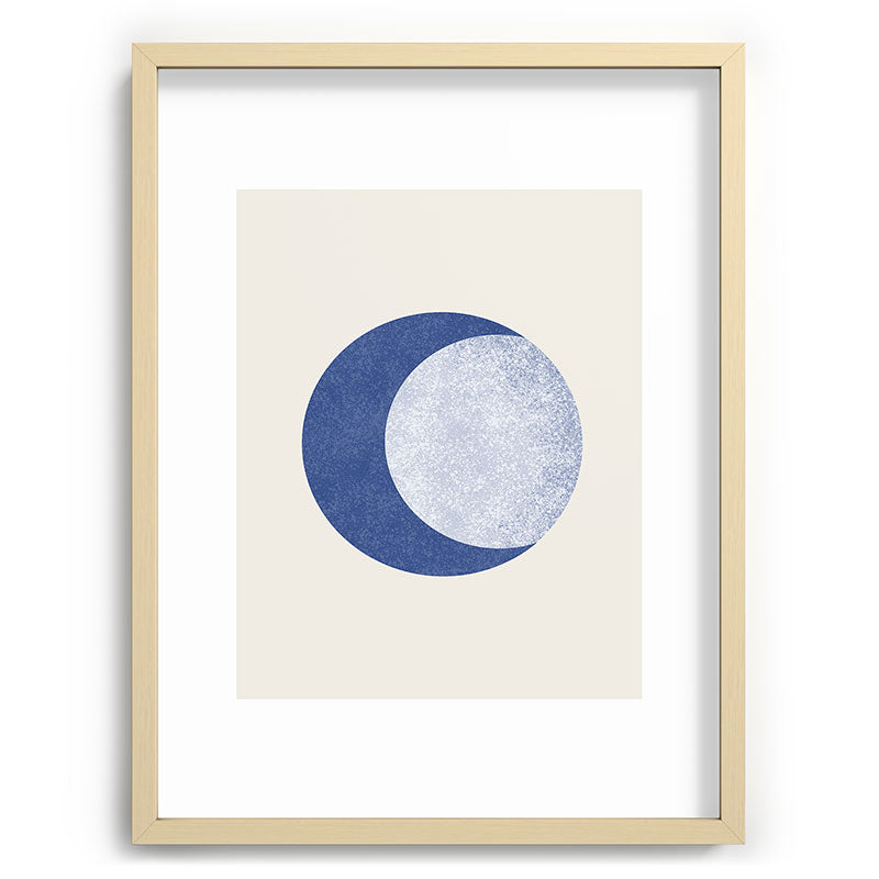 Moon Crescent - Blue Framed Art Print Gallery Image 99