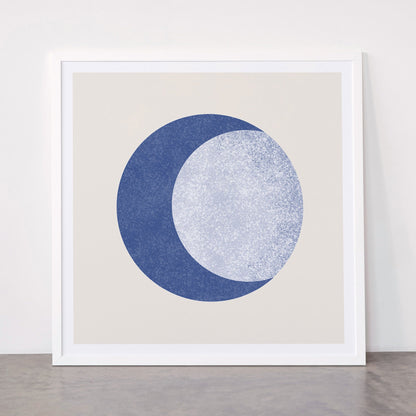 Moon Crescent - Blue Framed Art Print Gallery Image 87