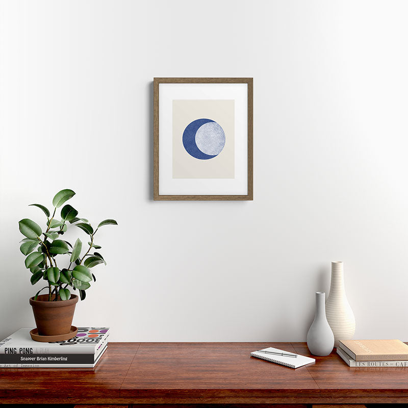 Moon Crescent - Blue Framed Art Print Gallery Image 15
