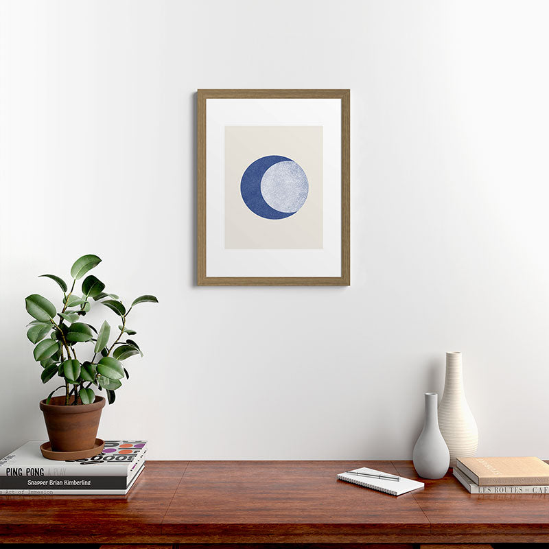 Moon Crescent - Blue Framed Art Print Gallery Image 54