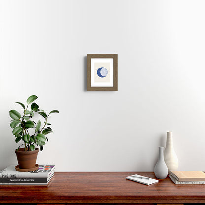 Moon Crescent - Blue Framed Art Print Gallery Image 49