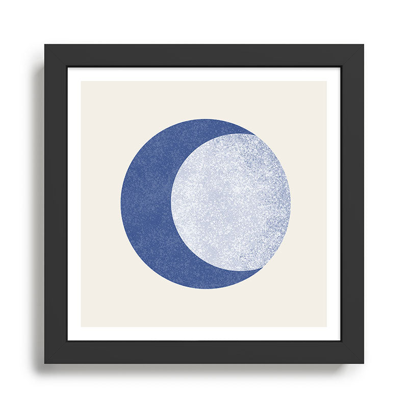 Moon Crescent - Blue Framed Art Print Gallery Image 2