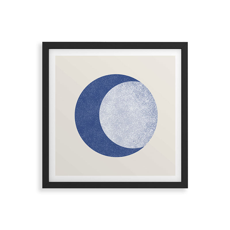 Moon Crescent - Blue Framed Art Print Gallery Image 7