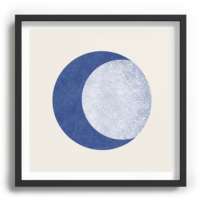 Moon Crescent - Blue Framed Art Print Gallery Image 93