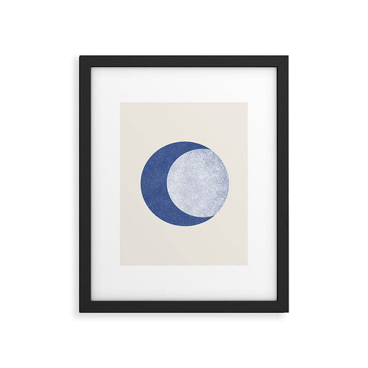 Moon Crescent - Blue Framed Art Print Gallery Image 1
