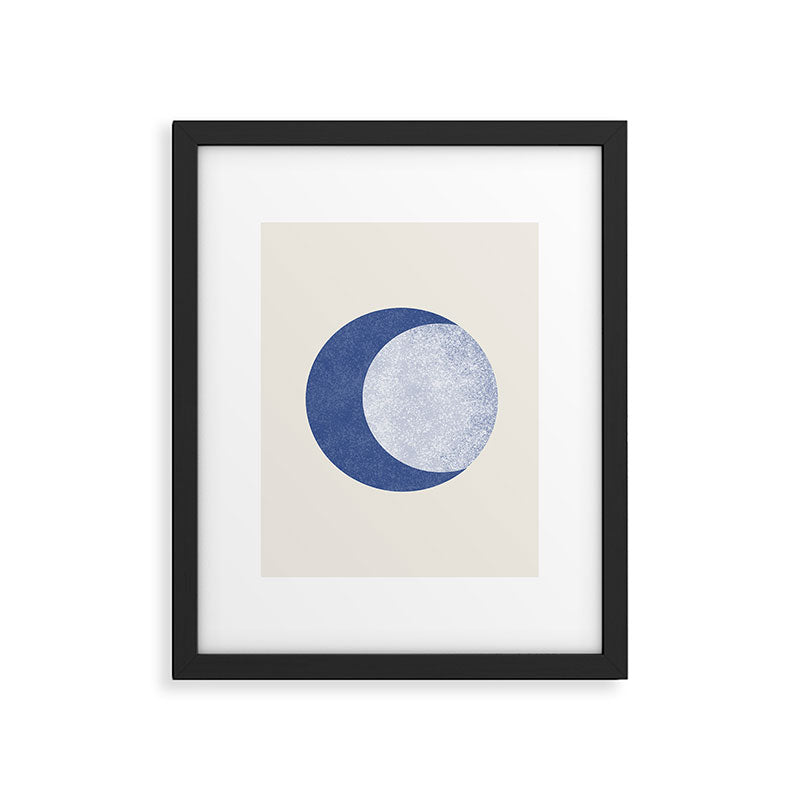 Moon Crescent - Blue Framed Art Print Gallery Image 5