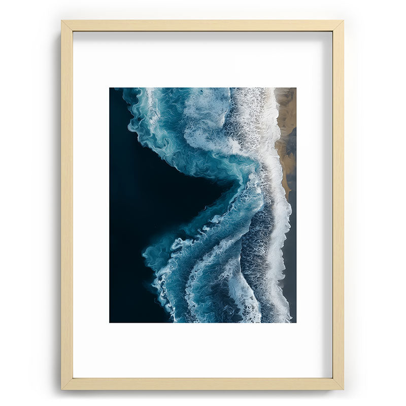 Aerial Ocean Waves - Coastal Wall Art Photography Framed Art Print Gallery Image 73