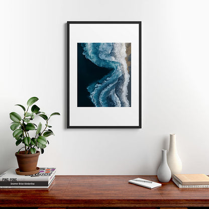 Aerial Ocean Waves - Coastal Wall Art Photography Framed Art Print Gallery Image 6