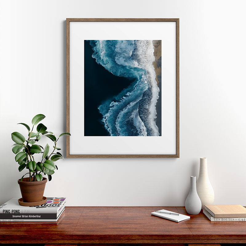 Aerial Ocean Waves - Coastal Wall Art Photography Framed Art Print Gallery Image 14