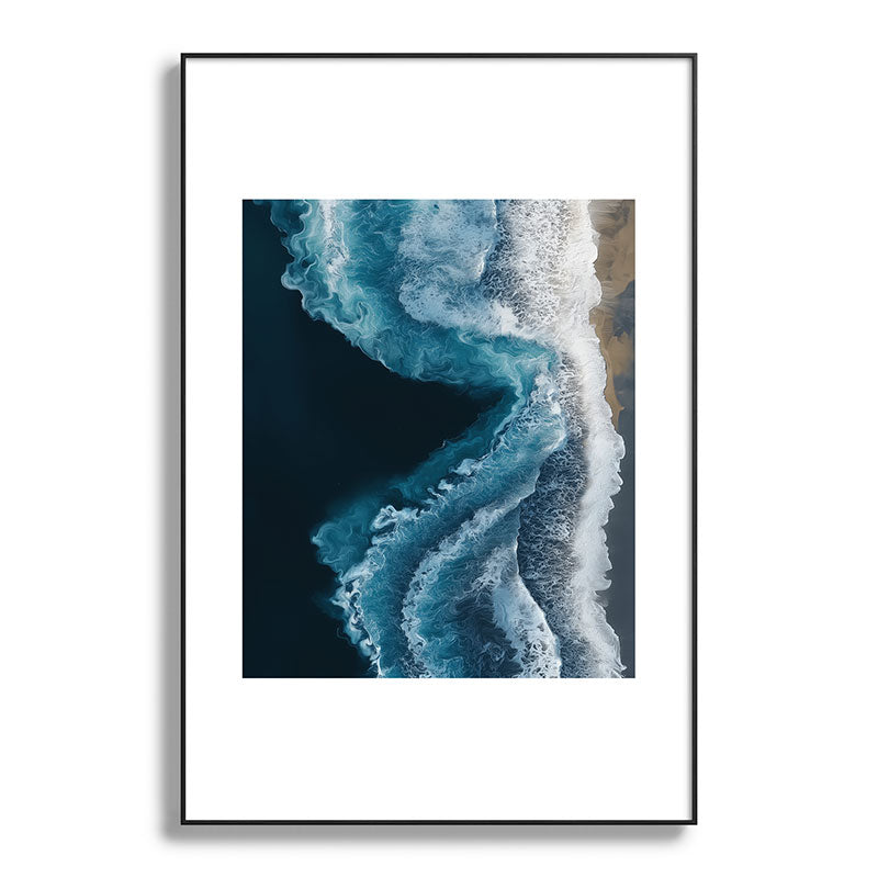 Aerial Ocean Waves - Coastal Wall Art Photography Framed Art Print Gallery Image 87