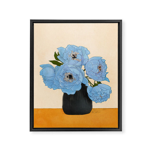 Bouquet Gift Blue Framed Canvas Print Gallery Image 2