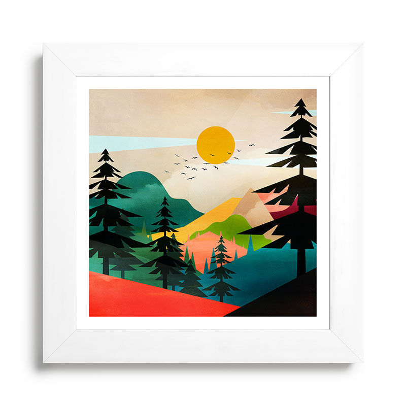 Colorful Morning in the Mountain Forest Framed Art Print Gallery Image 79