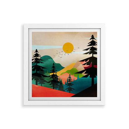 Colorful Morning in the Mountain Forest Framed Art Print Gallery Image 82