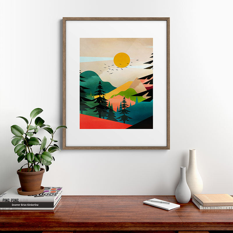 Colorful Morning in the Mountain Forest Framed Art Print Gallery Image 19
