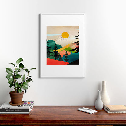 Colorful Morning in the Mountain Forest Framed Art Print Gallery Image 37