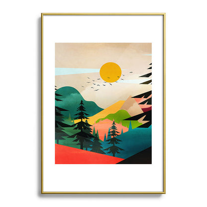 Colorful Morning in the Mountain Forest Framed Art Print Gallery Image 123