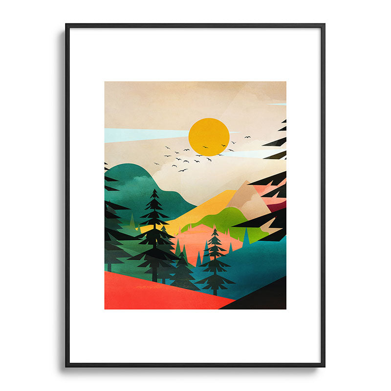 Colorful Morning in the Mountain Forest Framed Art Print Gallery Image 115