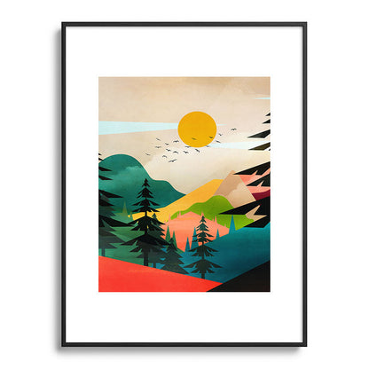Colorful Morning in the Mountain Forest Framed Art Print Gallery Image 115