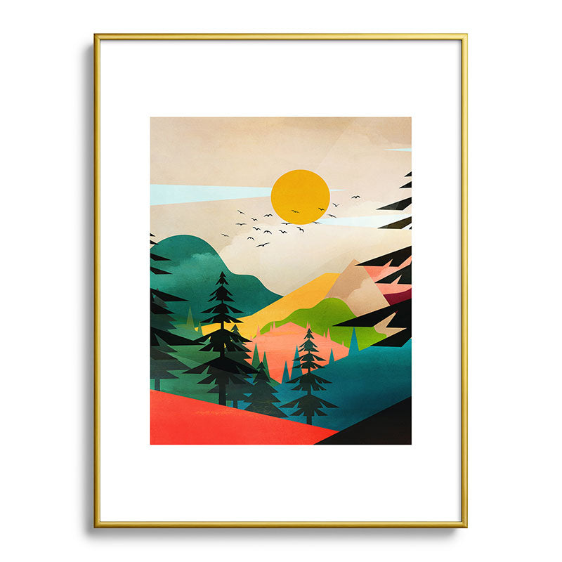 Colorful Morning in the Mountain Forest Framed Art Print Gallery Image 125