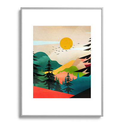 Colorful Morning in the Mountain Forest Framed Art Print Gallery Image 135