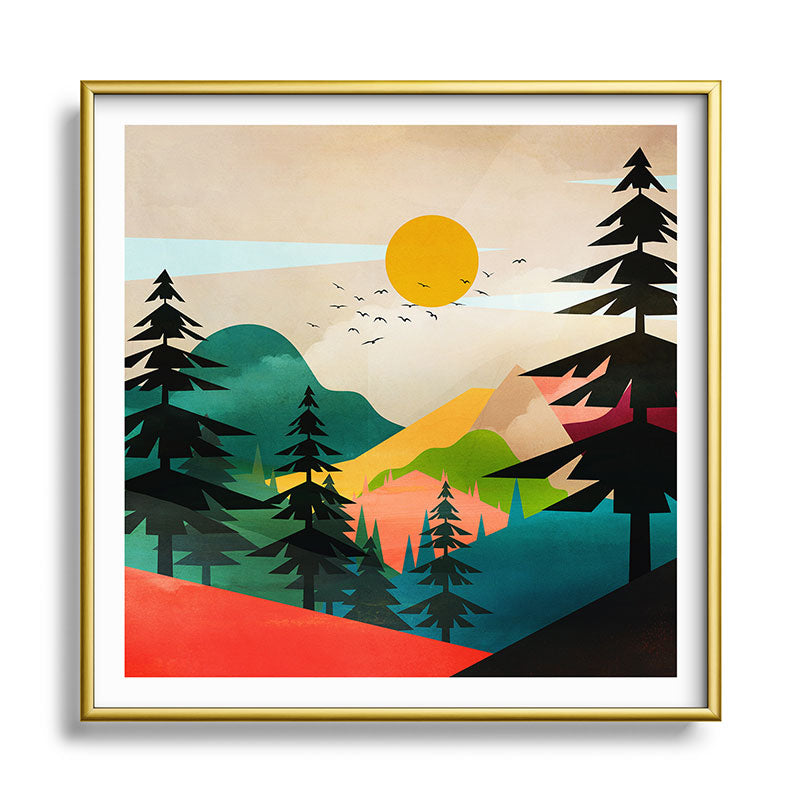 Colorful Morning in the Mountain Forest Framed Art Print Gallery Image 133